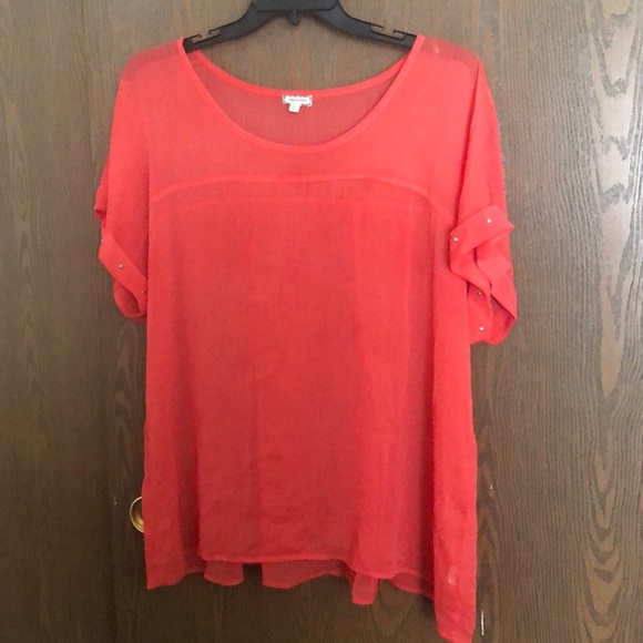 Tops - Sheer orange blouse